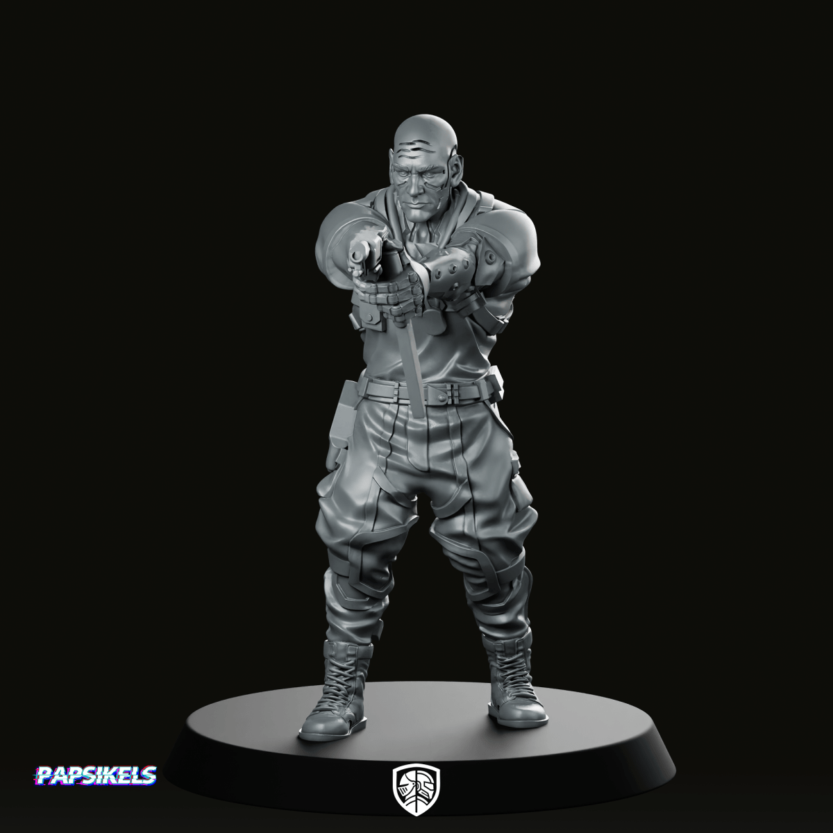 Cyberpunk Militia Gang Leader 2 Miniature Resin Sci - Fi - Papsikels Miniatures - We Print Miniatures