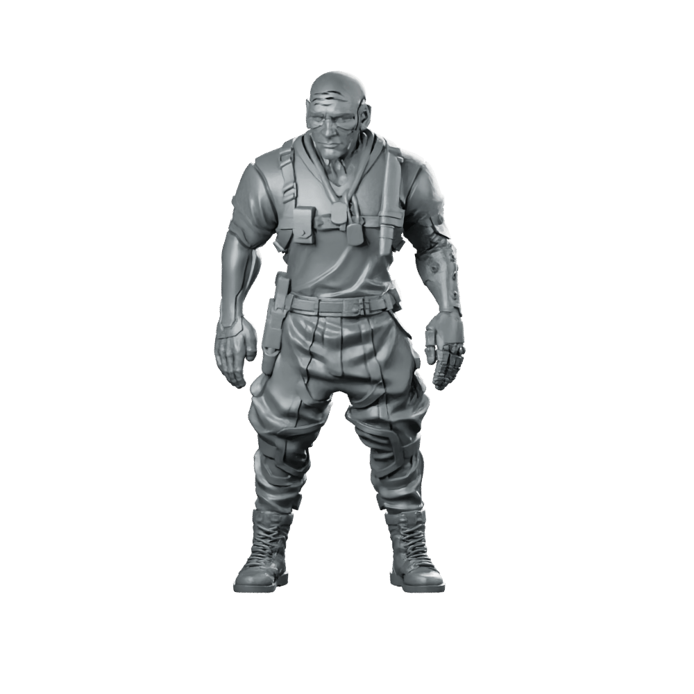 Cyberpunk Militia Gang Leader 4 Miniature Sci - Fi - Papsikels Miniatures - We Print Miniatures