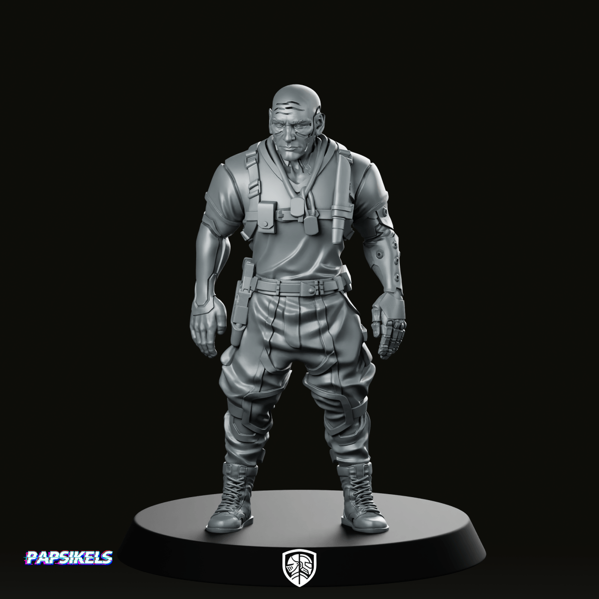 Cyberpunk Militia Gang Leader 4 Miniature Sci - Fi - Papsikels Miniatures - We Print Miniatures