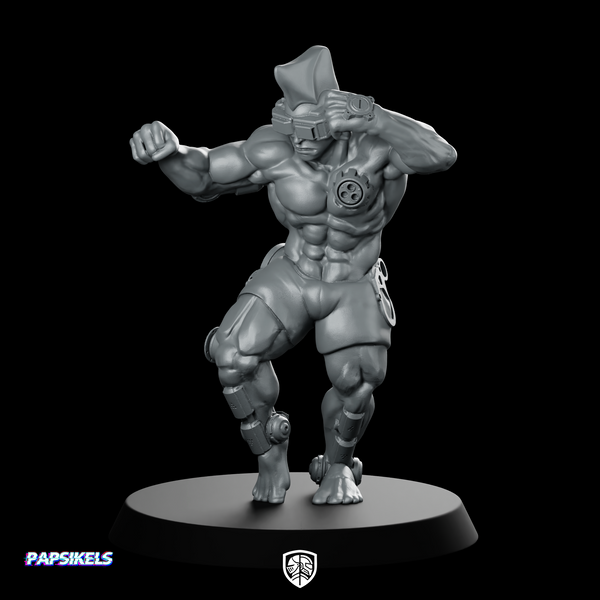 Cyberpunk Muay Thai Fighter Cyborg Brawler