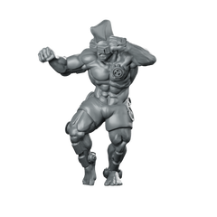 Cyberpunk Muay Thai Fighter Cyborg Brawler Miniature 360 Spin 01