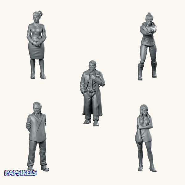 Cyberpunk Operatives & Replicants Bundle | 5 Resin Miniatures by Papsikels
