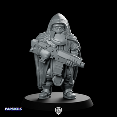 Cyberpunk Poncho Submachinegun Hooded Rifle Operative