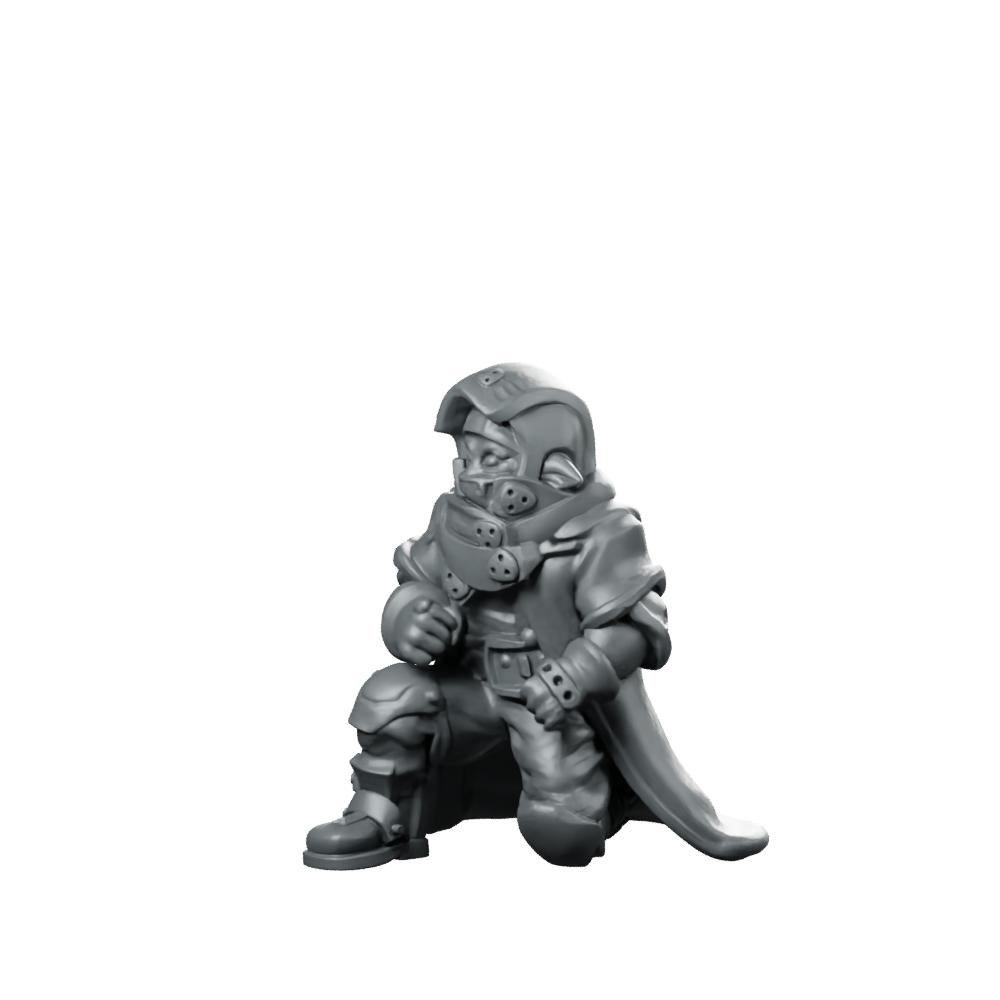 Cyberpunk Shadow Spy Desert Scout Miniature 360 Spin 08