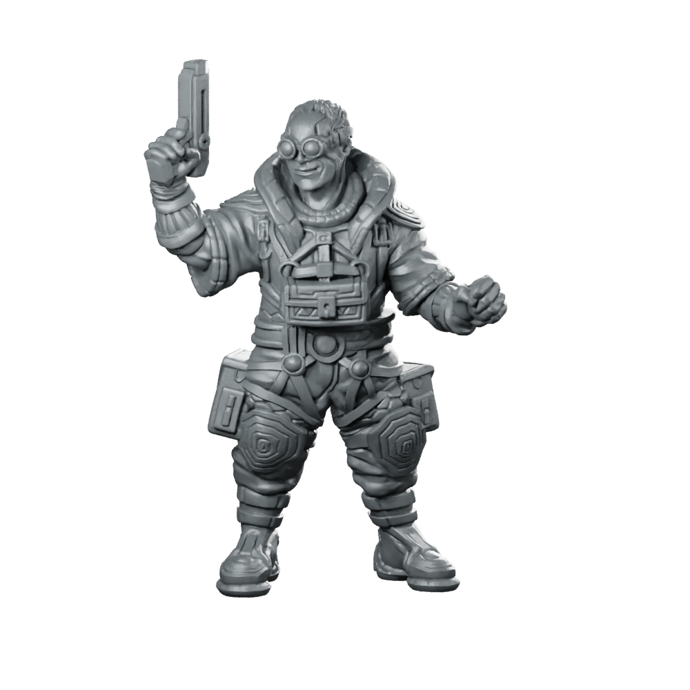Cyberpunk Smuggler Basic Tech Specialist Operative Miniature 360 Spin 01
