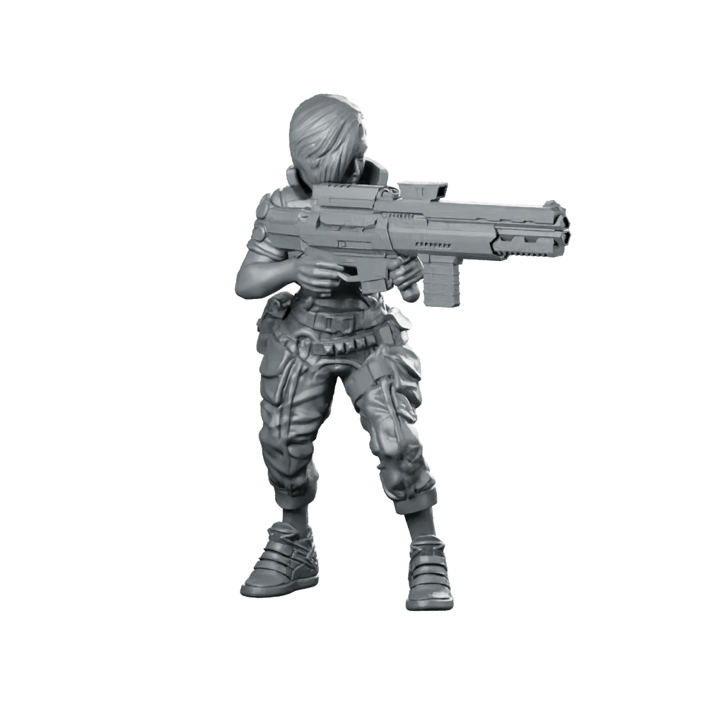 Cybertrance Solo Jady Rivera Cyber Soldier Rifle Miniature 360 Spin 01