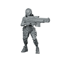 Cybertrance Solo Jady Rivera Cyber Soldier Rifle Miniature 360 Spin 01