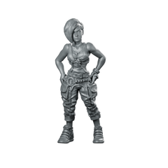 Winnifred Female Mech Engineer Miniature Sci-Fi Cyberpunk Hero Miniature 360 Spin 01