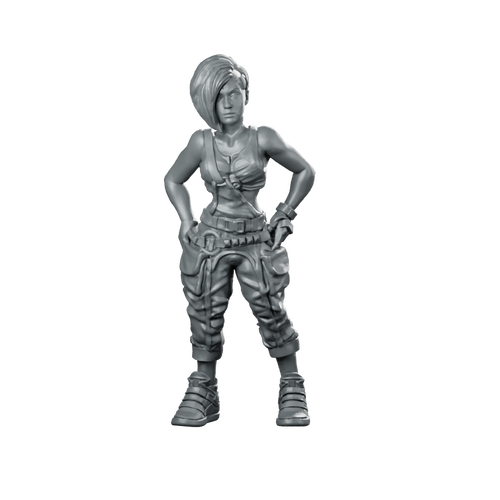 Winnifred Female Mech Engineer Miniature Sci-Fi Cyberpunk Hero Miniature 360 Spin 01