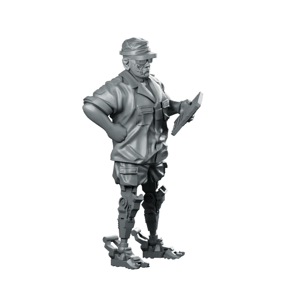 Cyborg Colonial Marshal 2 Miniature Sci - Fi Commander - Papsikels Miniatures - We Print Miniatures