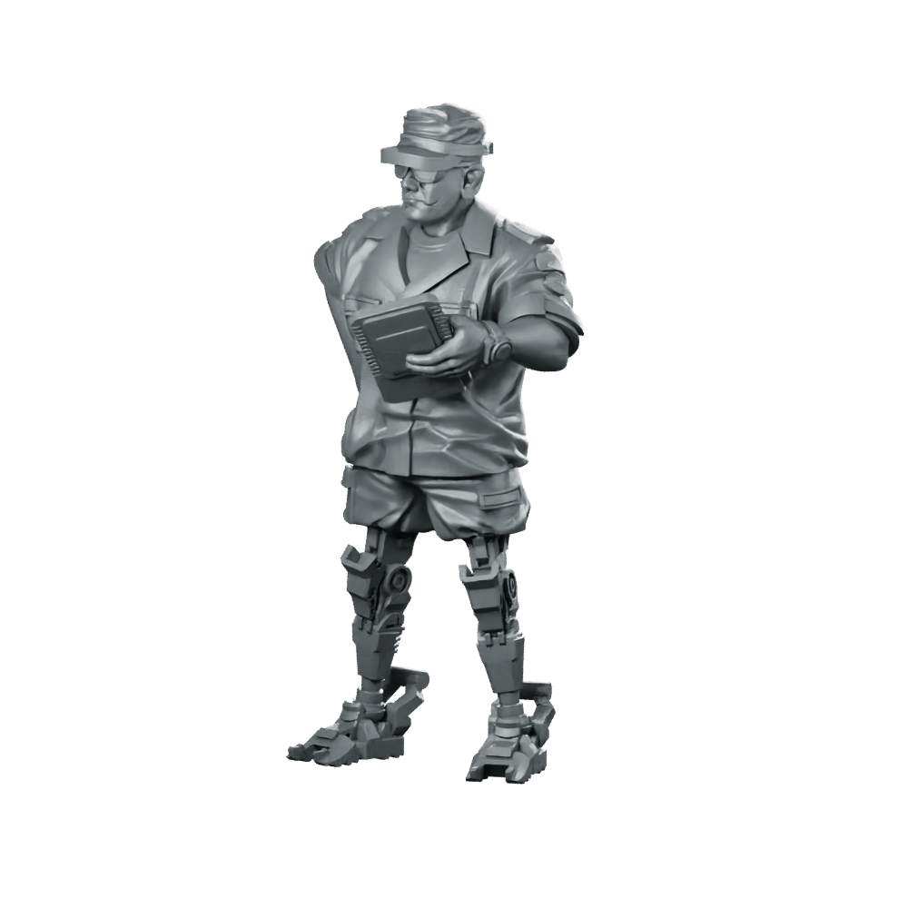 Cyborg Colonial Marshal 2 Miniature Sci - Fi Commander - Papsikels Miniatures - We Print Miniatures