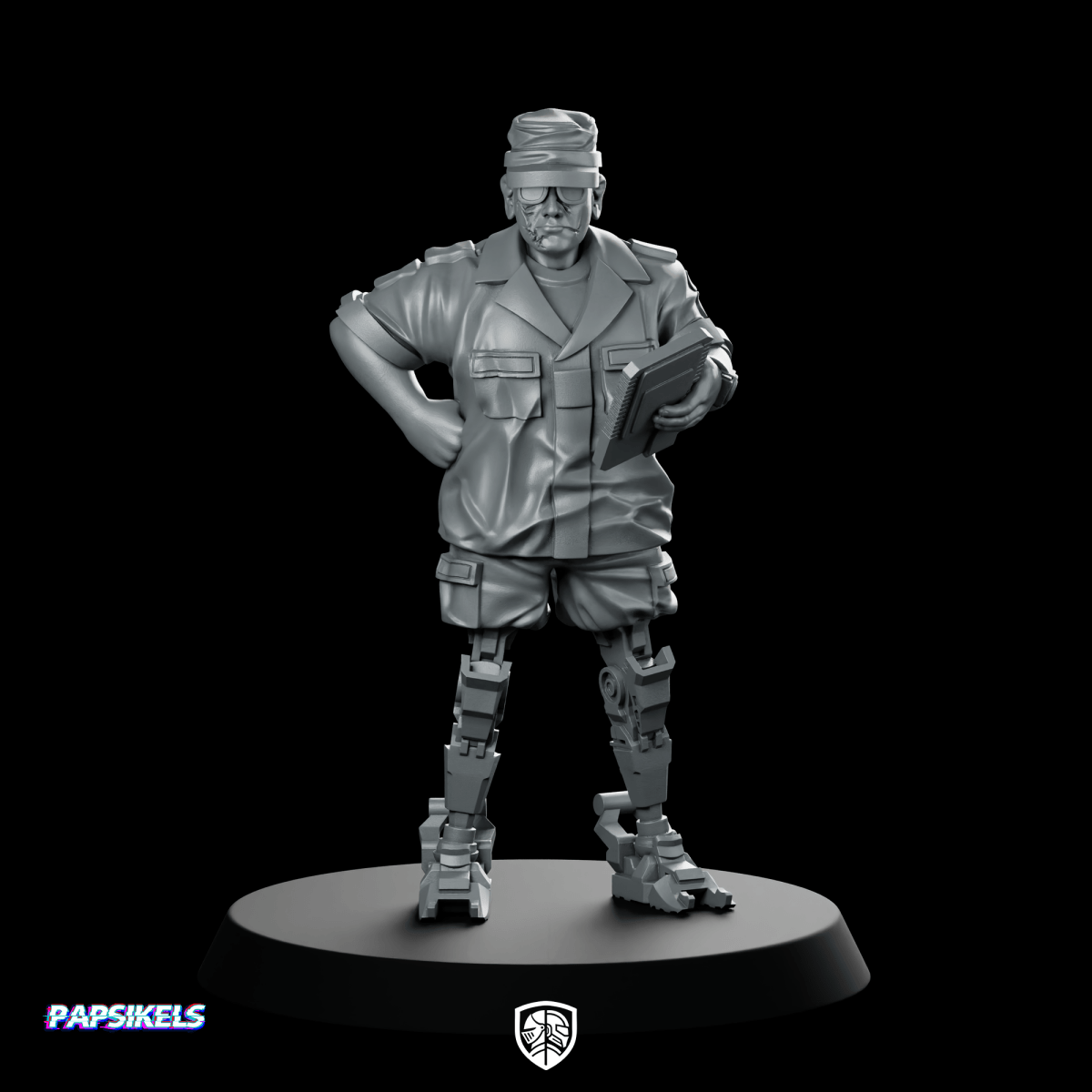 Cyborg Colonial Marshal 2 Miniature Sci - Fi Commander - Papsikels Miniatures - We Print Miniatures
