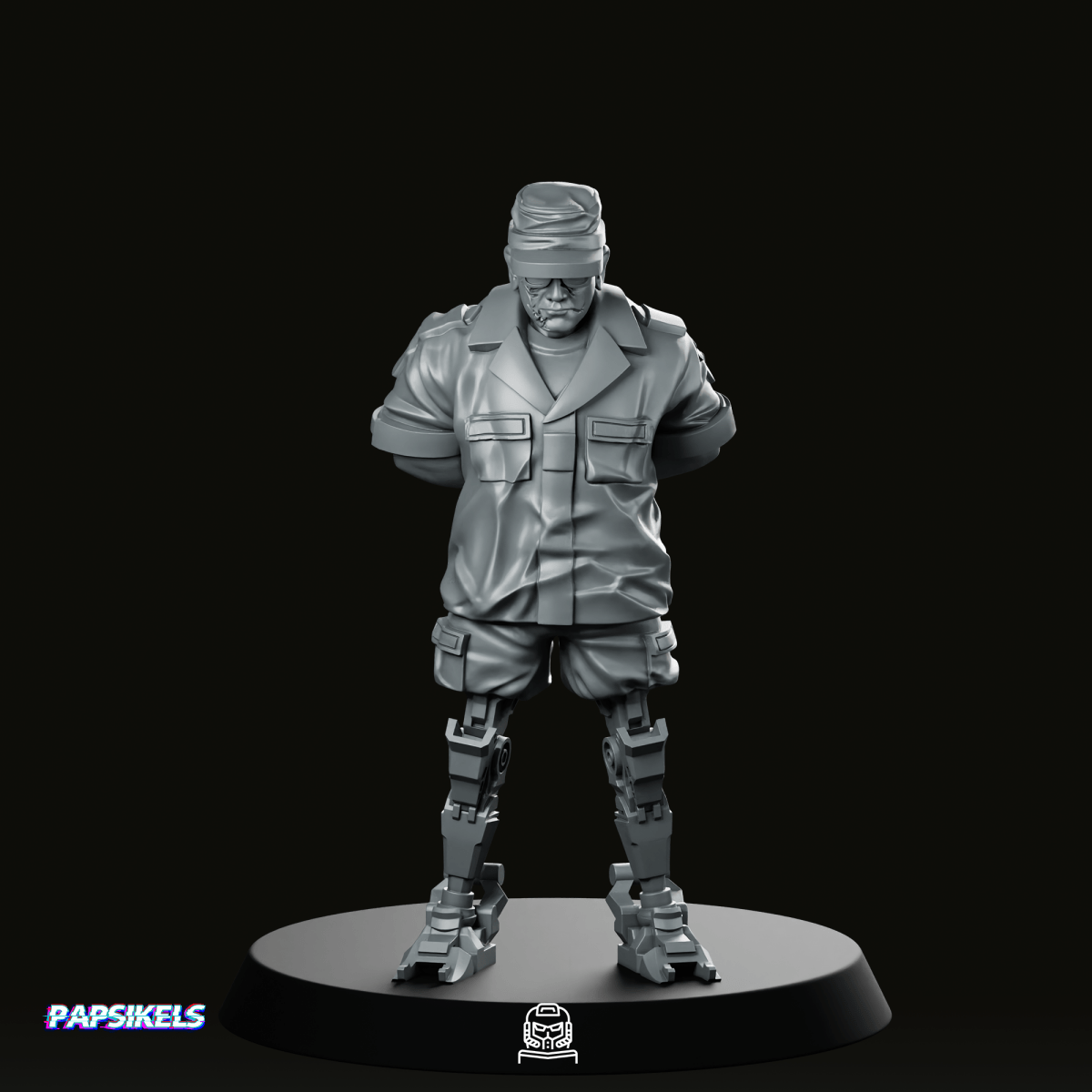 Cyborg Colonial Marshal Miniature - Papsikels Miniatures - We Print Miniatures