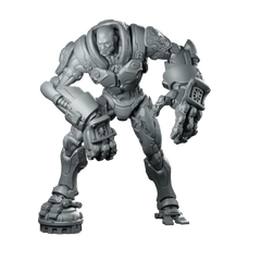 Cyborgpunk Bald Heavy Goon Aggro Crusher Miniature Miniature 360 Spin 01