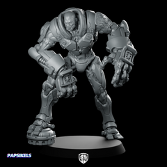 Cyborgpunk Bald Heavy Goon Aggro Crusher Miniature