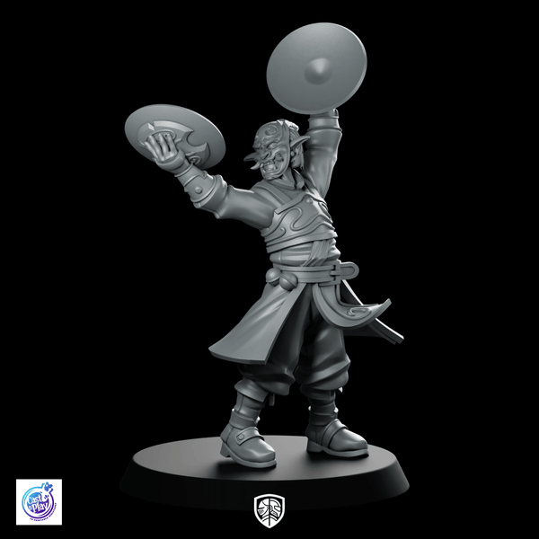 Cymbal Bard Miniature Loud Marching Fantasy RPG - CastNPlay - We Print Miniatures