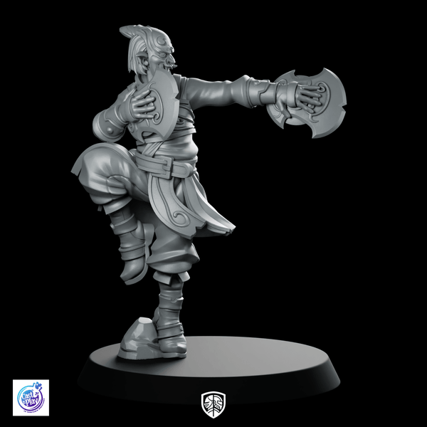 Cymbal Master Bard Miniature Masked Battle Dancer - CastNPlay - We Print Miniatures