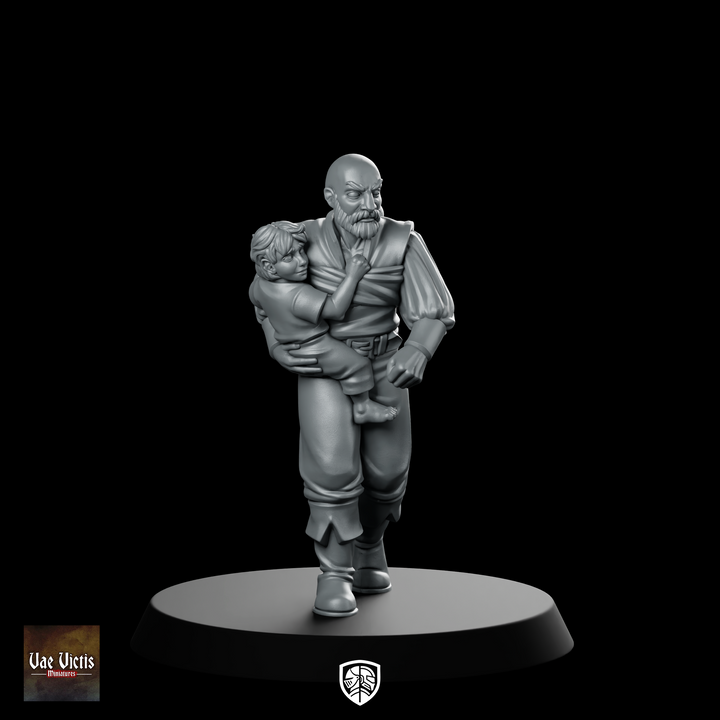 Vater mit Kind Fantasy Miniatur