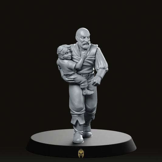 Dad with Kid Fantasy Miniature - We Print Miniatures