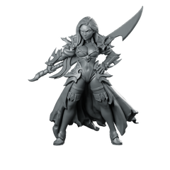 Fantasy Dalila Sword Miniature Female Warrior Scythe Hero Miniature 360 Spin 01