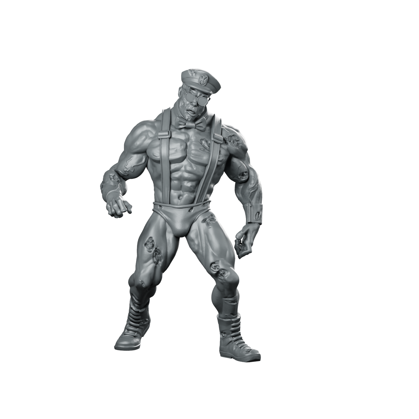 Dancing Man Miniature Zombie Bouncer Muscular Miniature 360 Spin 01
