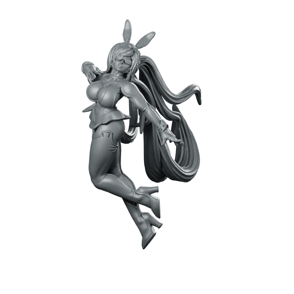 Danger Girl Cyberbunny Penelopie High Miniature Bunny - Papsikels Miniatures - We Print Miniatures