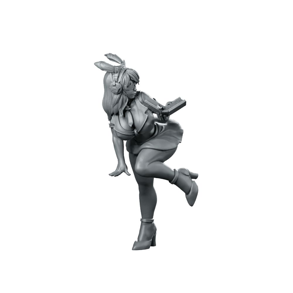 Danger Girls Abie Biduya Miniature Cyberpunk Bunny - Ears - Papsikels Miniatures - We Print Miniatures