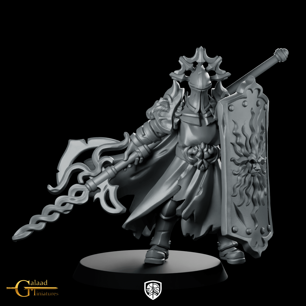 Dark Knight 02 Miniature Sunshield Paladin Knight - Galaad - We Print Miniatures