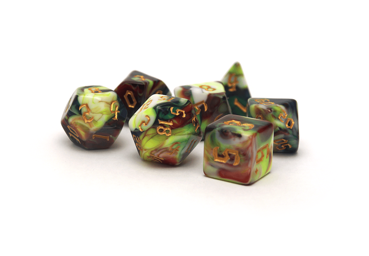 Dark Magic Dice - Chaotic Green - DiceRoll UK - We Print Miniatures