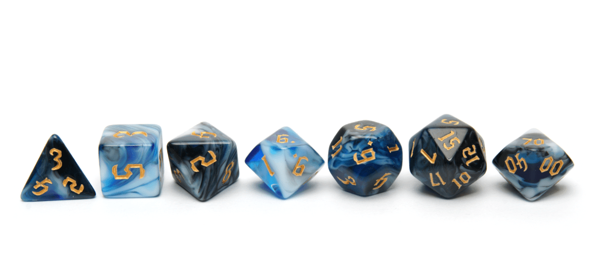 Dark Magic Dice - Tempest Blue - DiceRoll UK - We Print Miniatures