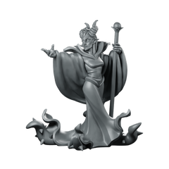 Dark Queen Fantasy Miniature Sorceress Staff Horned Miniature 360 Spin 01