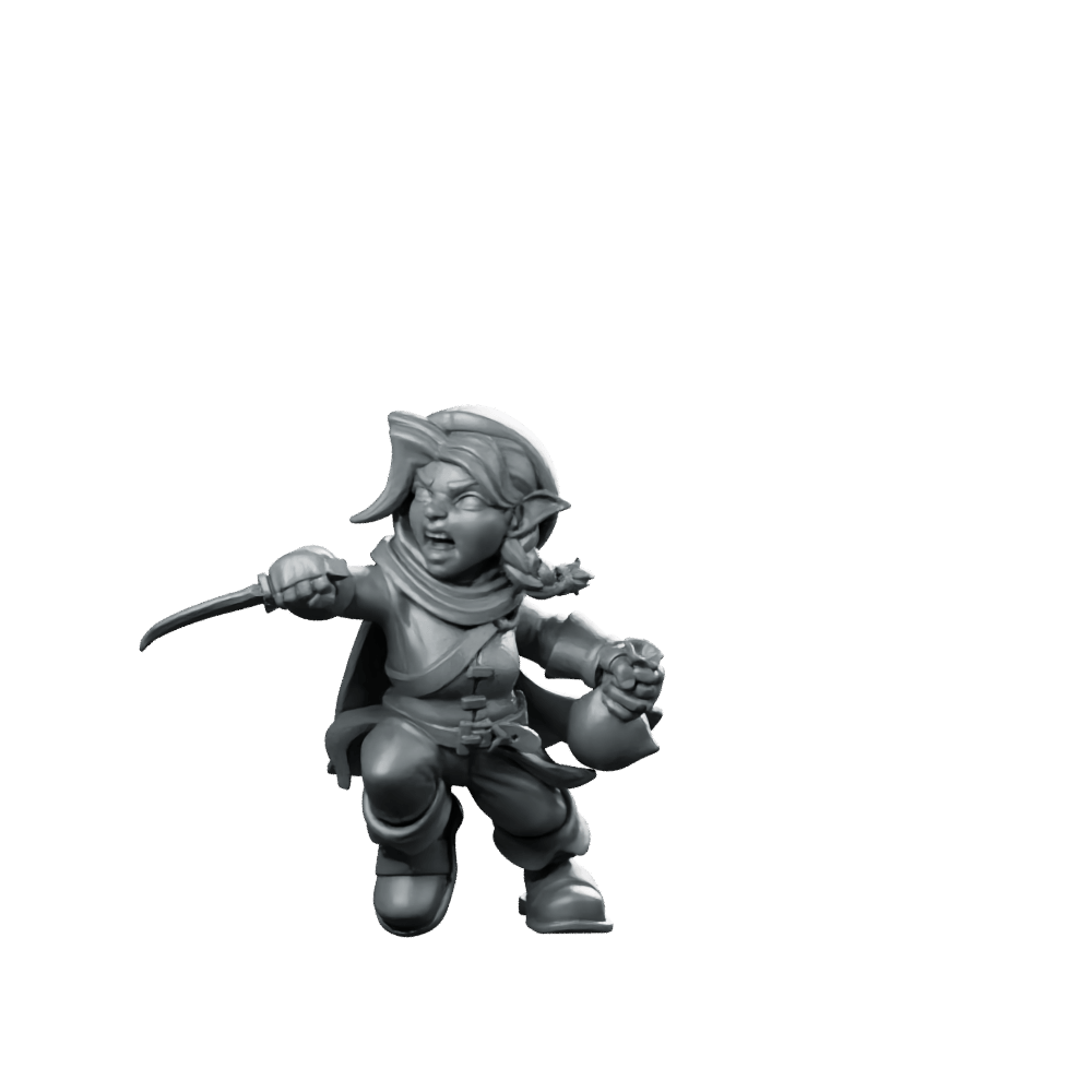 Dashing with Blade Miniature Elf Rogue Dagger Sprinting - CastNPlay - We Print Miniatures