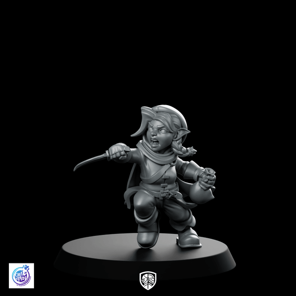 Dashing with Blade Miniature Elf Rogue Dagger Sprinting - CastNPlay - We Print Miniatures