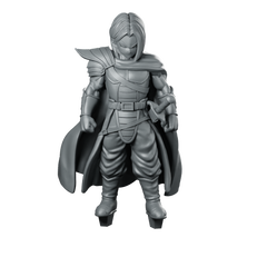 Trunks Miniature Armored Swordsman Cloaked Warrior RPG Miniature 360 Spin 01