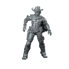 Dead Eye Trevor Cyber Cowboy 2 Miniature Gunslinger Miniature 360 Spin 01