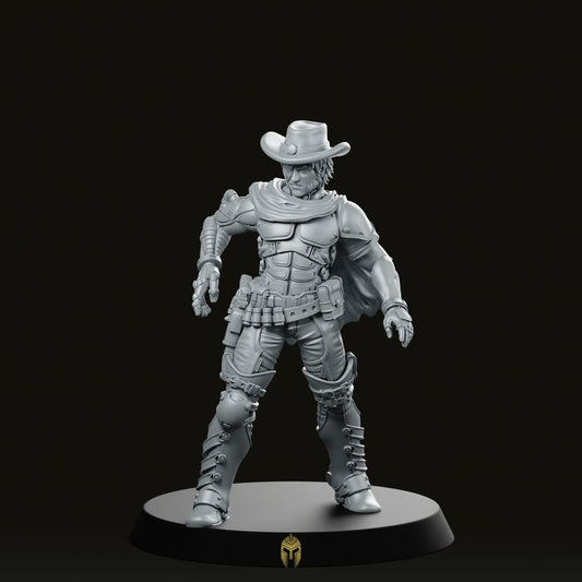 Dead Eye Trevor Cyber Cowboy 2 Miniature - Papsikels Miniatures - We Print Miniatures