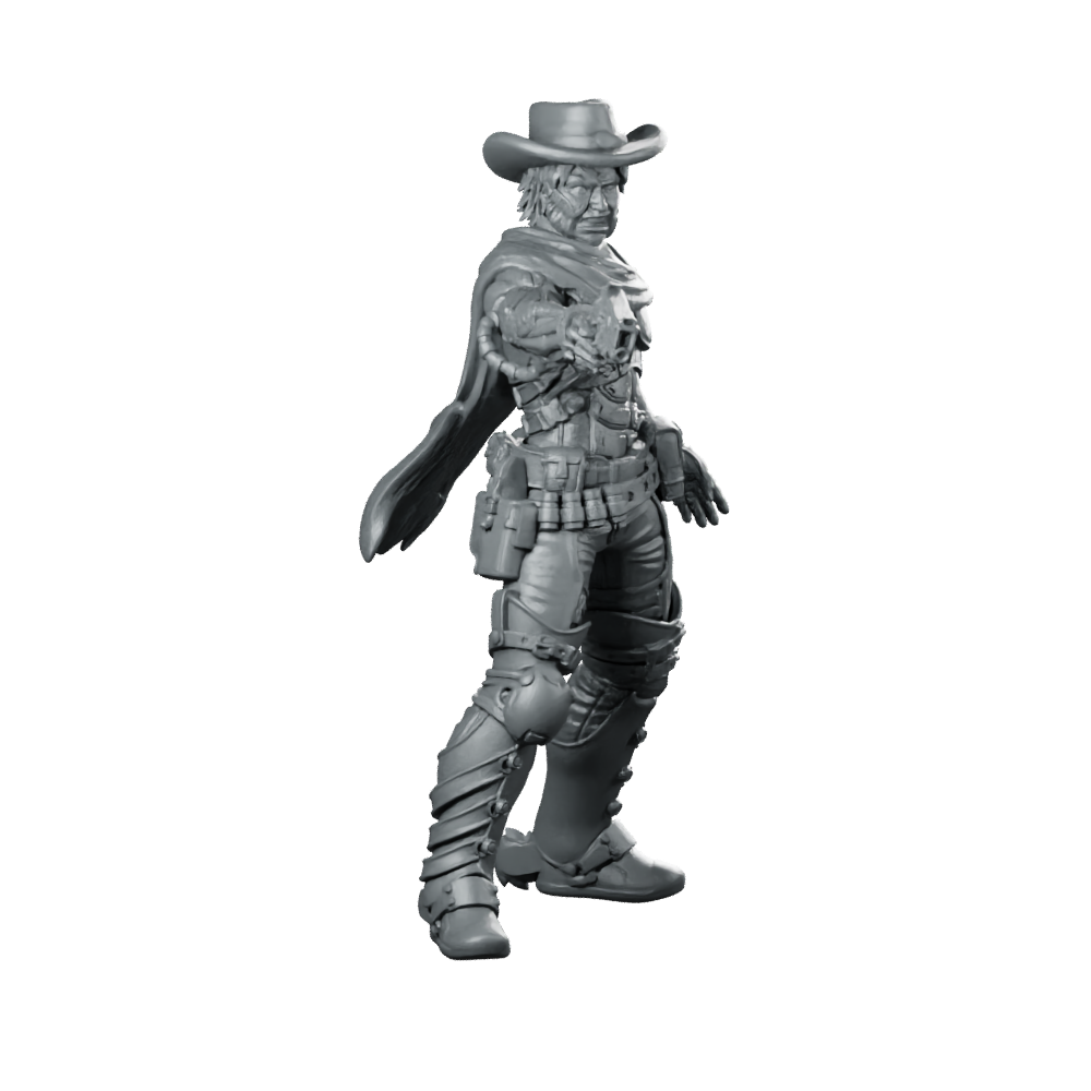 Dead Eye Trevor Cyber Cowboy 3 Miniature Gunslinger Miniature 360 Spin 02