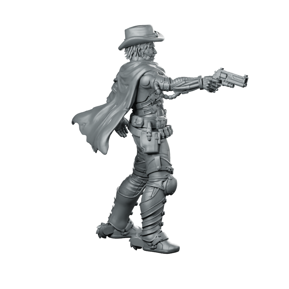 Dead Eye Trevor Cyber Cowboy 3 Miniature Gunslinger Miniature 360 Spin 03