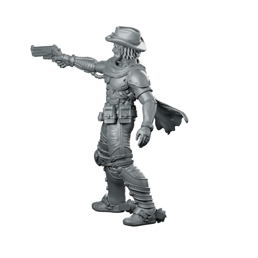 Dead Eye Trevor Cyber Cowboy 3 Miniature Gunslinger Miniature 360 Spin 07