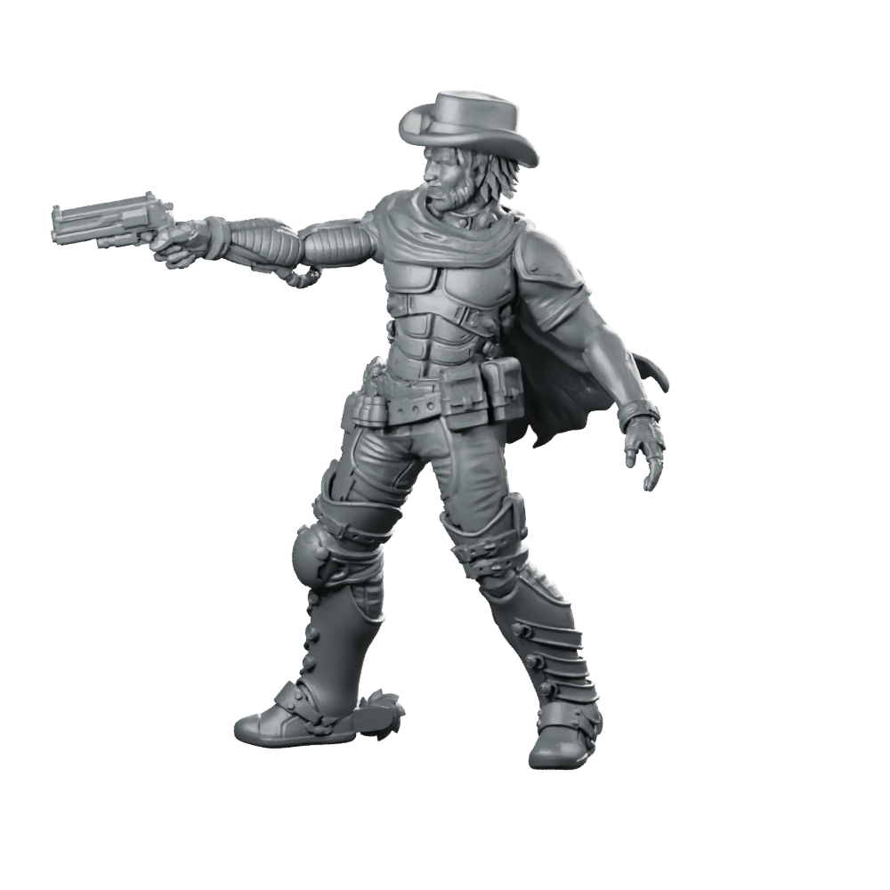 Dead Eye Trevor Cyber Cowboy 3 Miniature Gunslinger Miniature 360 Spin 08
