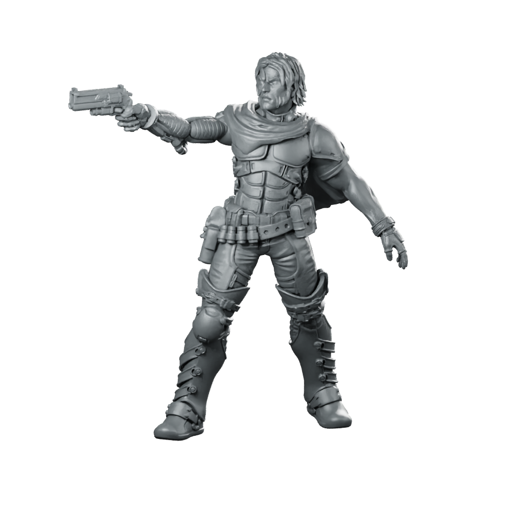 Dead Eye Trevor Cyber Cowboy 4 Miniature Gunslinger Miniature 360 Spin 01