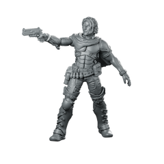 Dead Eye Trevor Cyber Cowboy 4 Miniature Gunslinger Miniature 360 Spin 01