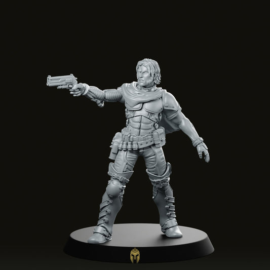 Dead Eye Trevor Cyber Cowboy 4 Miniature - Papsikels Miniatures - We Print Miniatures