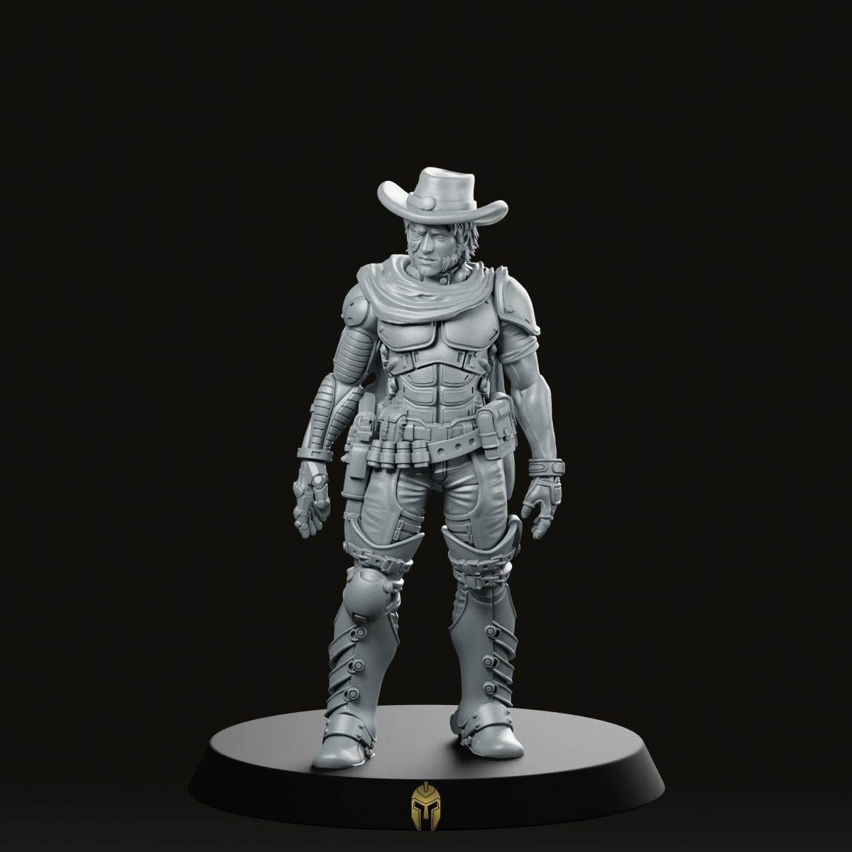 Dead Eye Trevor Cyber Cowboy Miniature - Papsikels Miniatures - We Print Miniatures