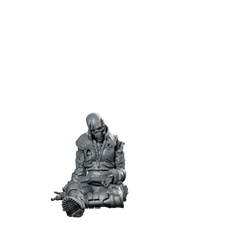Dead Resistance Fighter D Corpse Seated Survivor Miniature 360 Spin 01