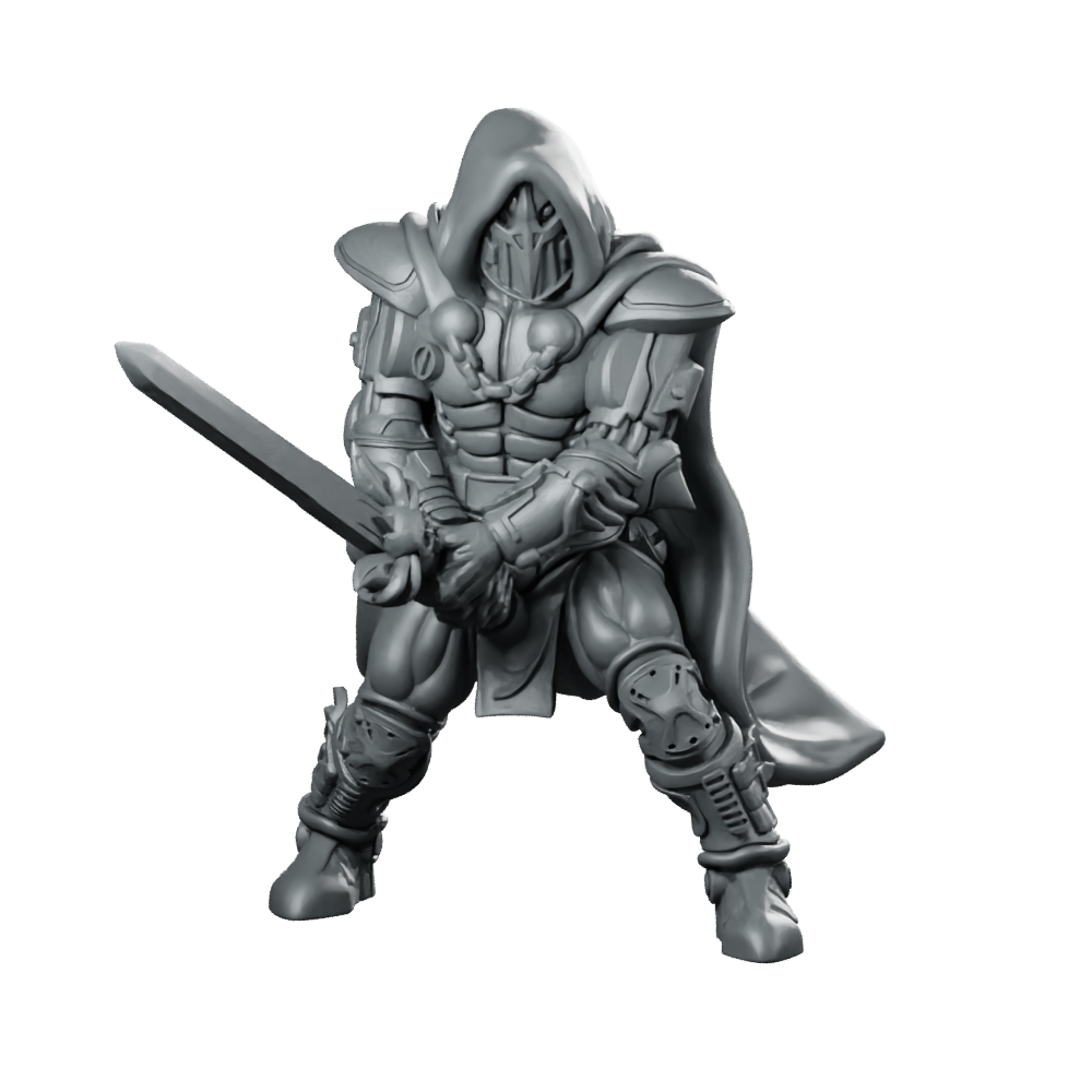 Deadhood Hooded Knight Swordsman Miniature 360 Spin 01