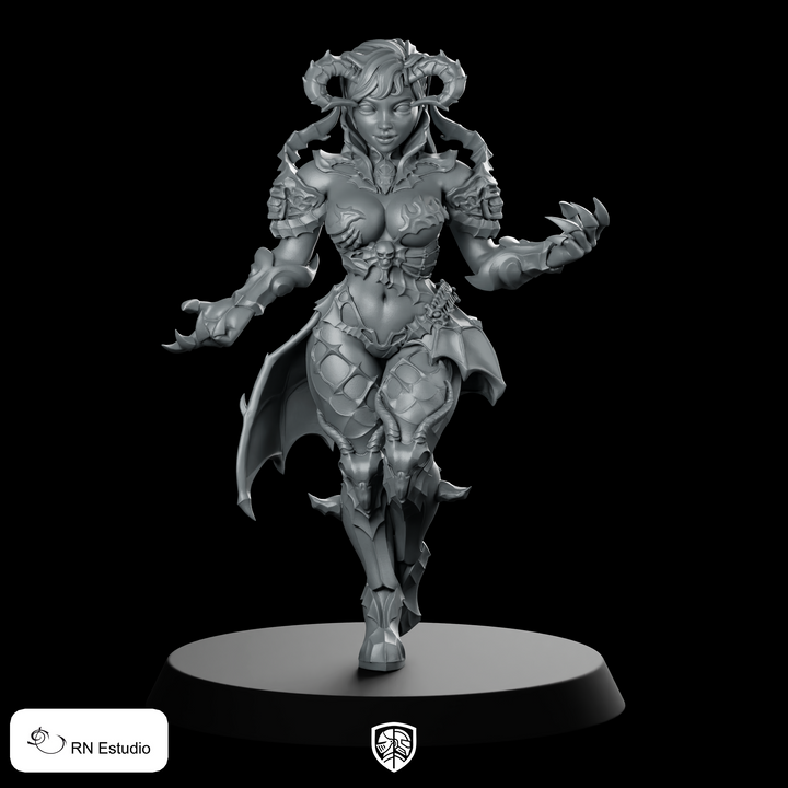 Deamon Levedith Witch Miniature Demon Sorceress Horned Cloaked