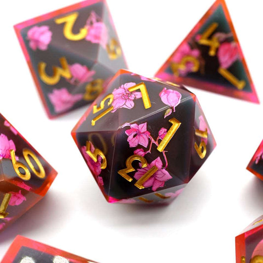 Death Blossom | Art Core Dice| 7 Piece Set - Tabletop Dominion - We Print Miniatures