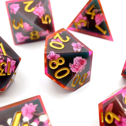 Death Blossom | Art Core Dice| 7 Piece Set - Tabletop Dominion - We Print Miniatures