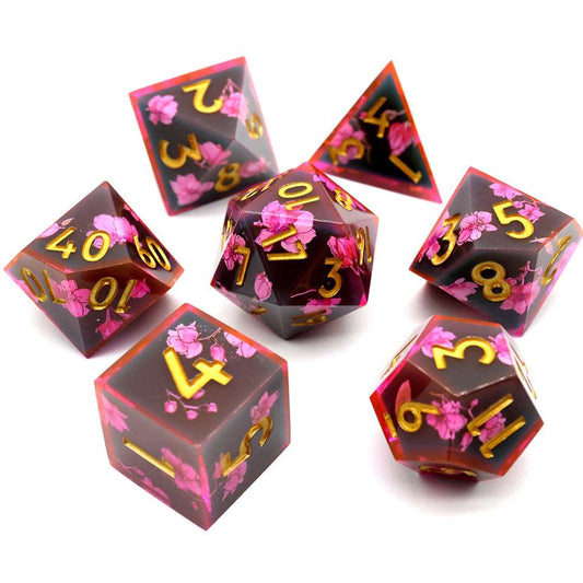 Death Blossom | Art Core Dice| 7 Piece Set - Tabletop Dominion - We Print Miniatures